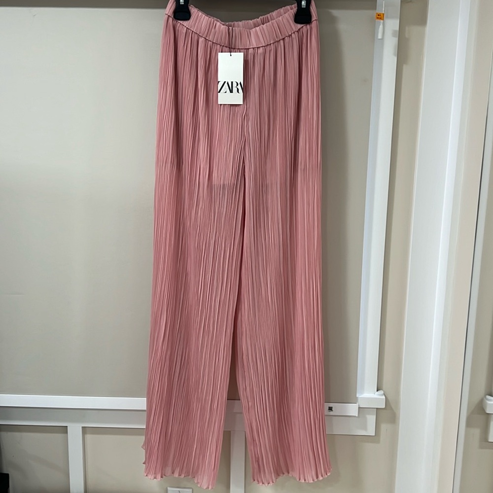 Zara Pink wide leg Pants size small